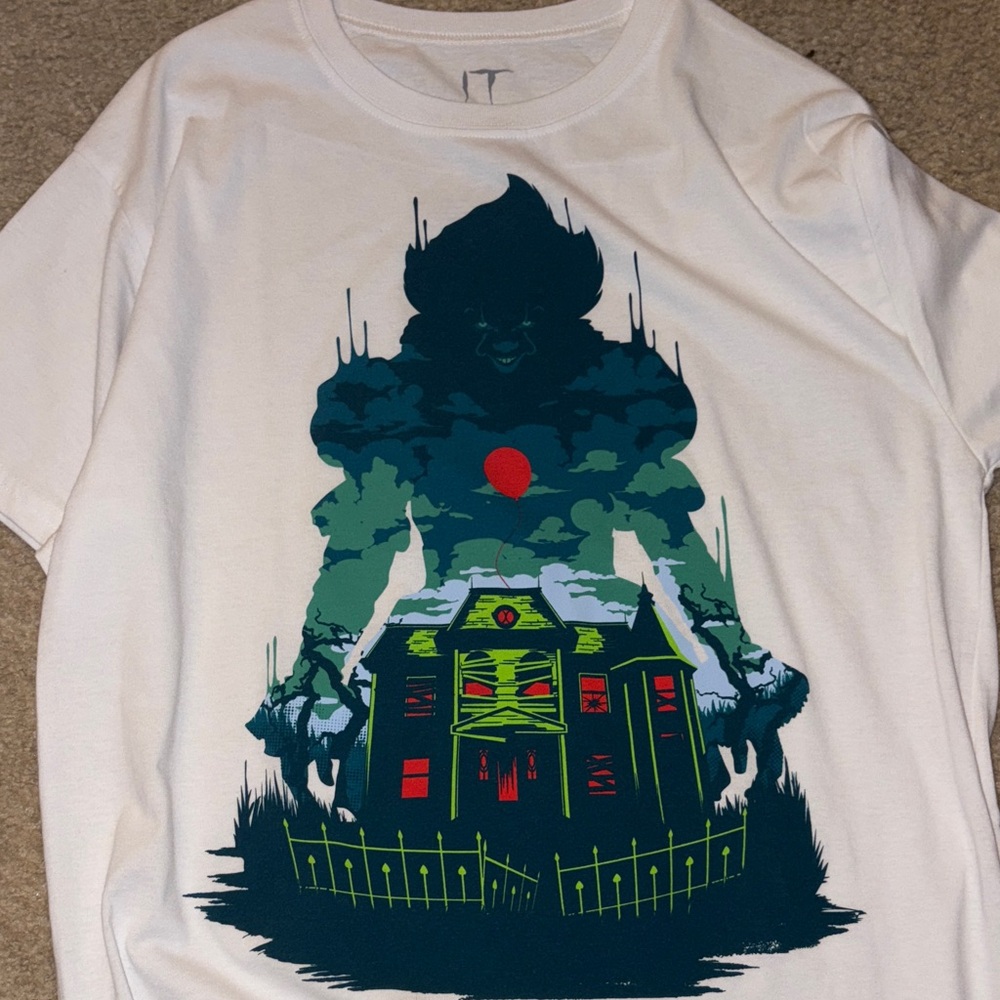 Celebrate It White Tee with Green and Red Graphic